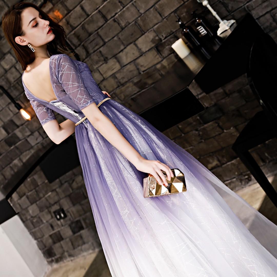 fitted lace wedding dress Colored Wedding Dresses, Purple and White Wedding Dress, Ombre Wedding  Dress prom Dress cg11274