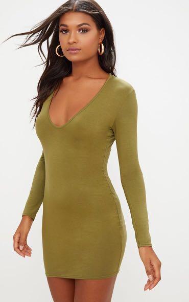slim fit dress slacks Melissa | Olive Long-Sleeve Wrap Maxi Dress with Draped Detailing