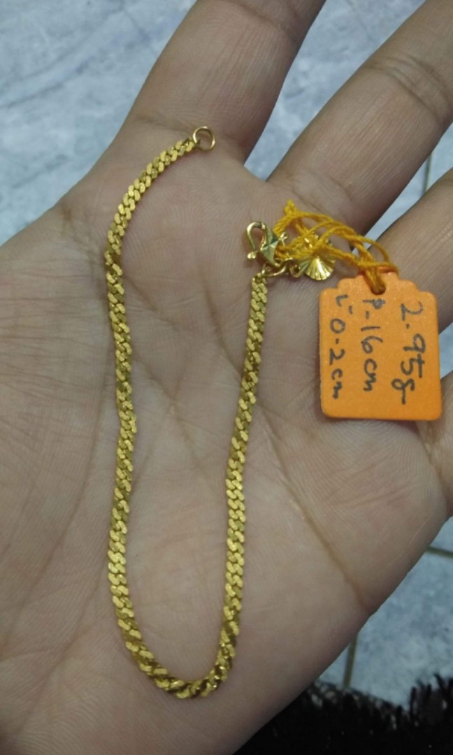 Rantai Tangan Pasir Padu Emas 916 Women S Fashion Jewellery On Carousell