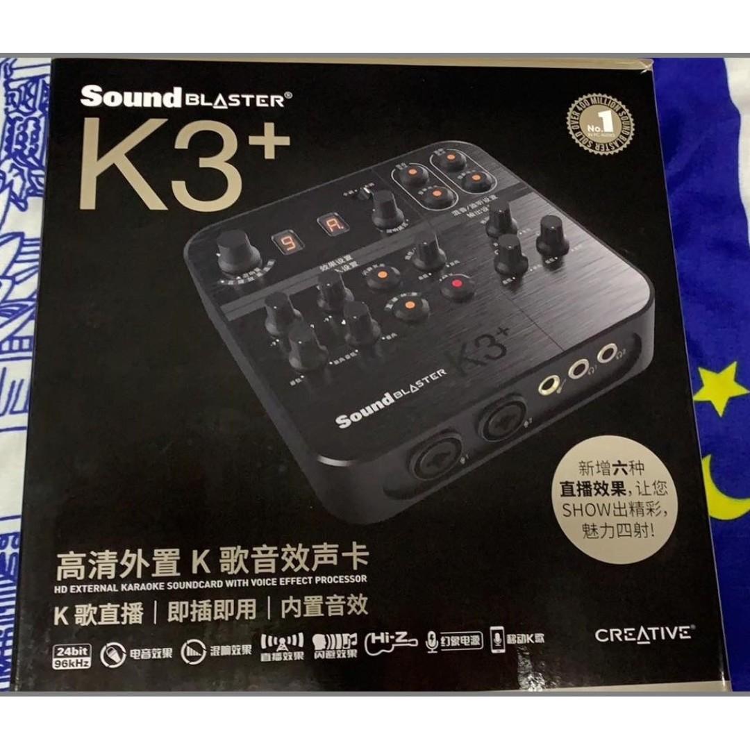 Sound Blaster K3+ Creative 創巨 音效卡 網紅直播必備 K歌 附發票, 電腦及科技產品, 印表機及影印機在旋轉拍賣