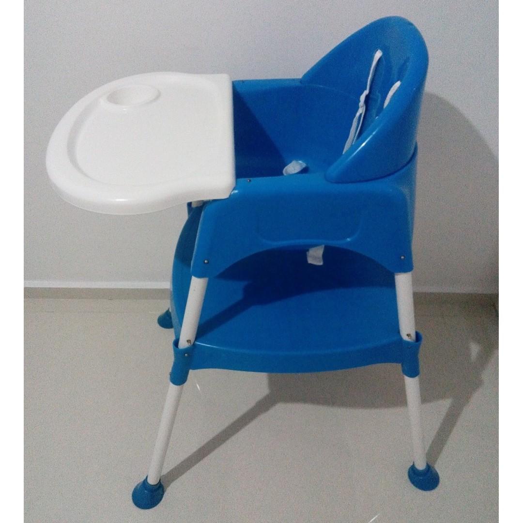 Used Blue Detachable 3In1 Baby High Chair / Study Table / Chair