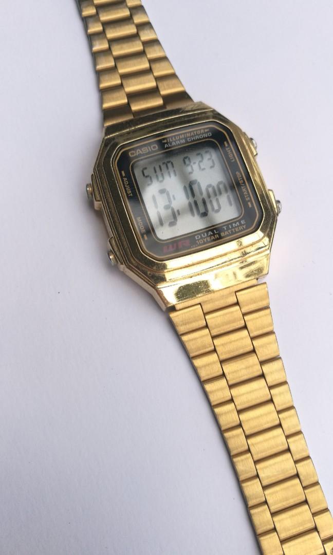 Casio a178w gold clearance