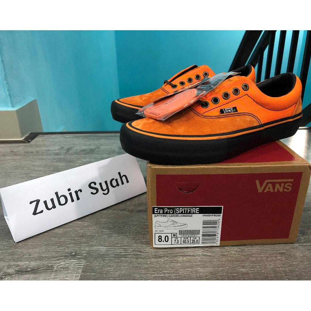 vans x spitfire era pro cardiel & orange skate shoes