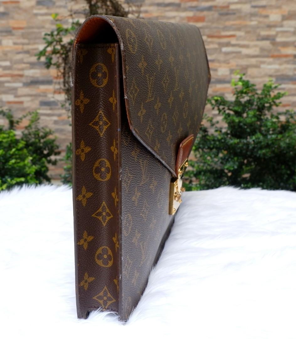 LOUIS VUITTON Monogram BriefCase Clutch Bag Vintage LV Auth rd2010