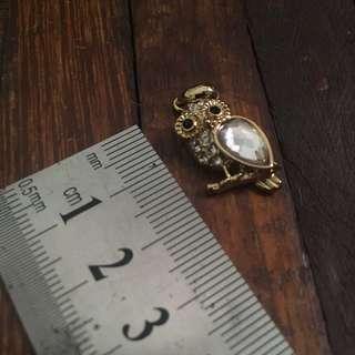 Gold Colour Studded Owl pendant