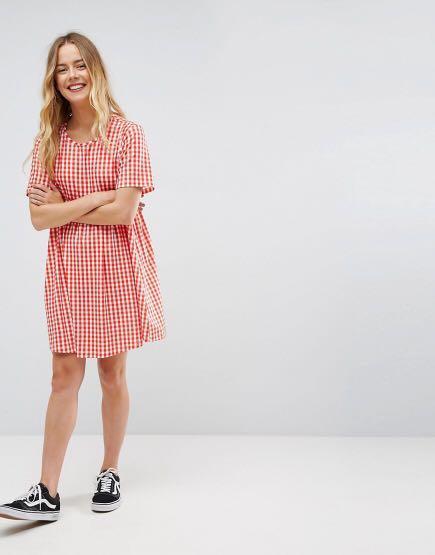 ASOS Red Gingham Dress Women s Fashion Dresses Sets Dresses
