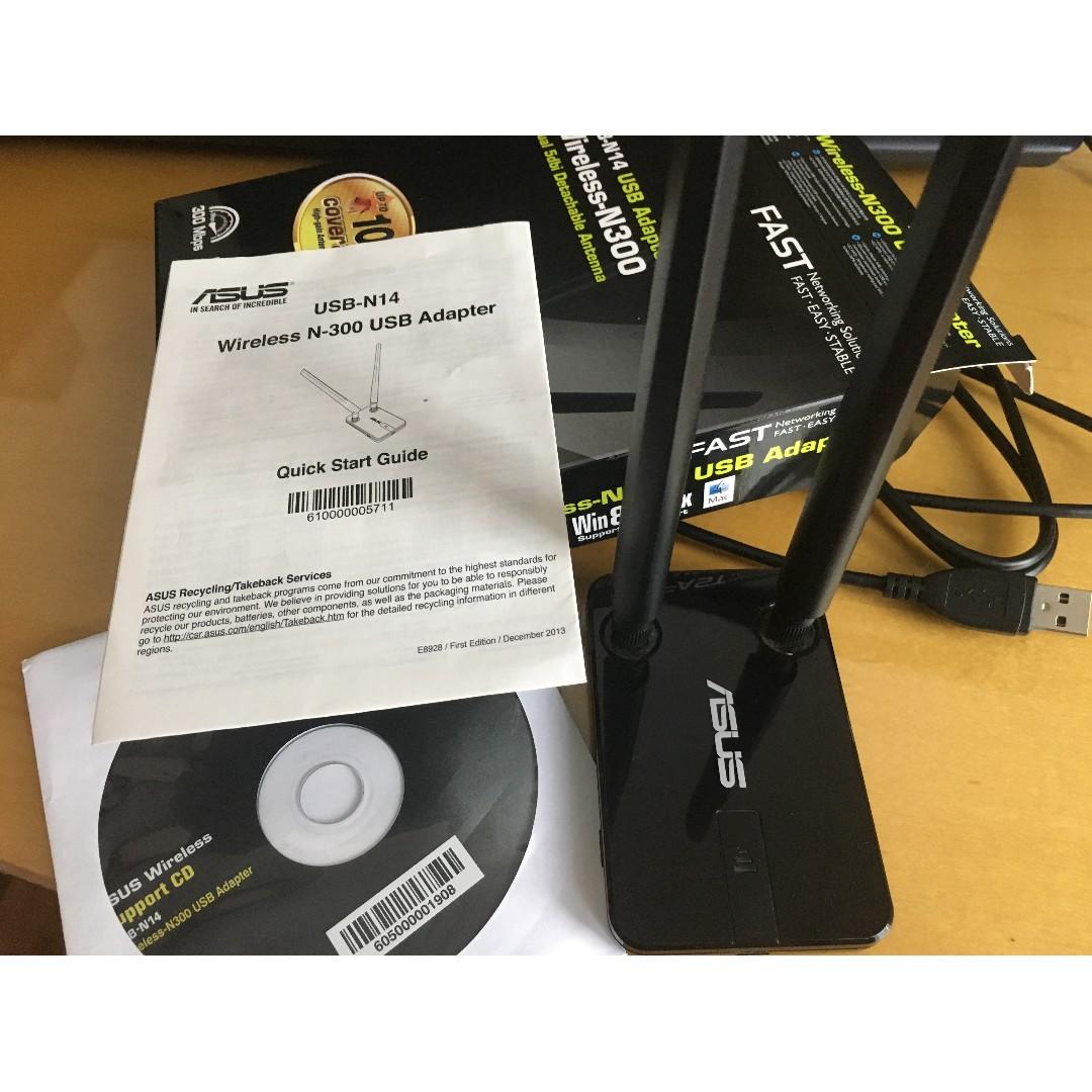 Asus Usb N14 Usb Adapter Wireless N300 Electronics Computer Parts Accessories On Carousell