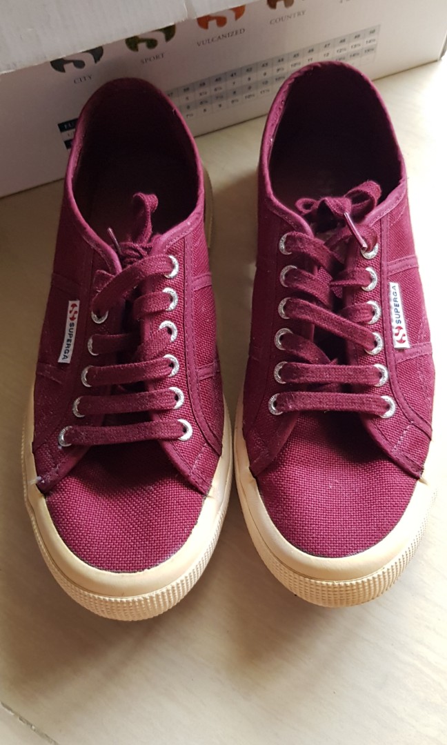 maroon superga sneakers