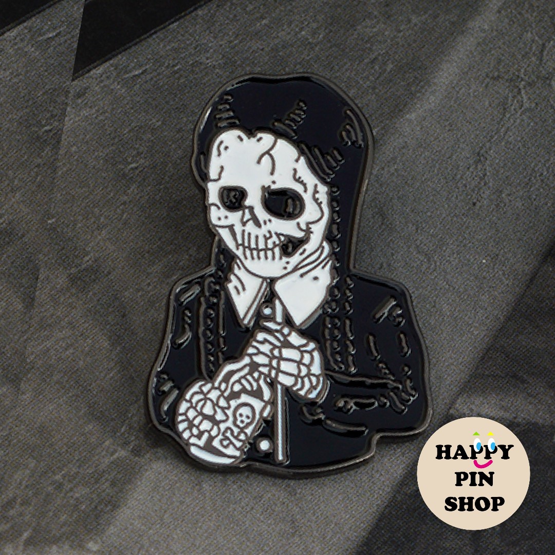 AVAIL @ PS] Wednesday Addams Skeleton Drinking Poison Enamel ...