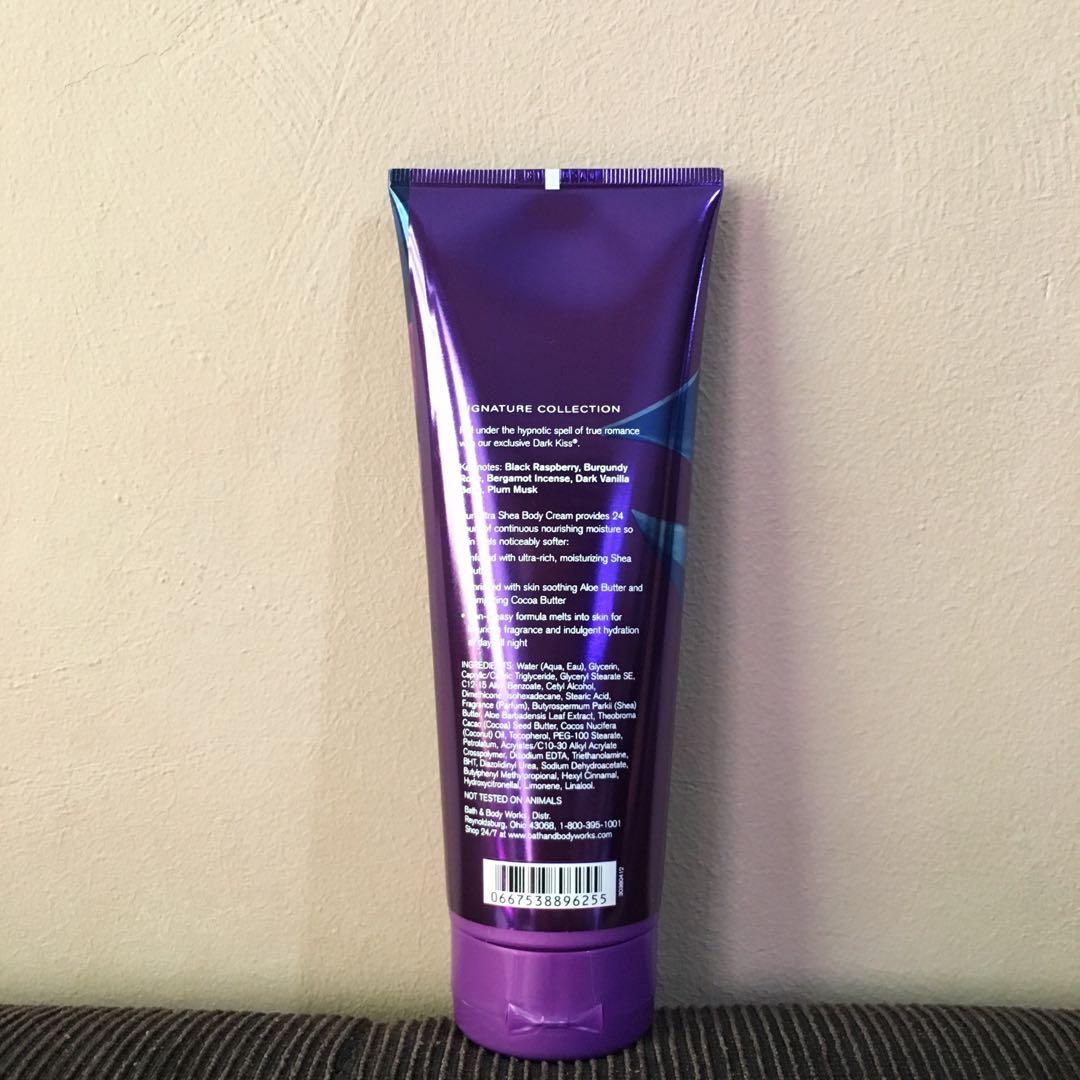 Bath & Body Works Dark Kiss Ultra Shea Body Cream, Beauty & Personal