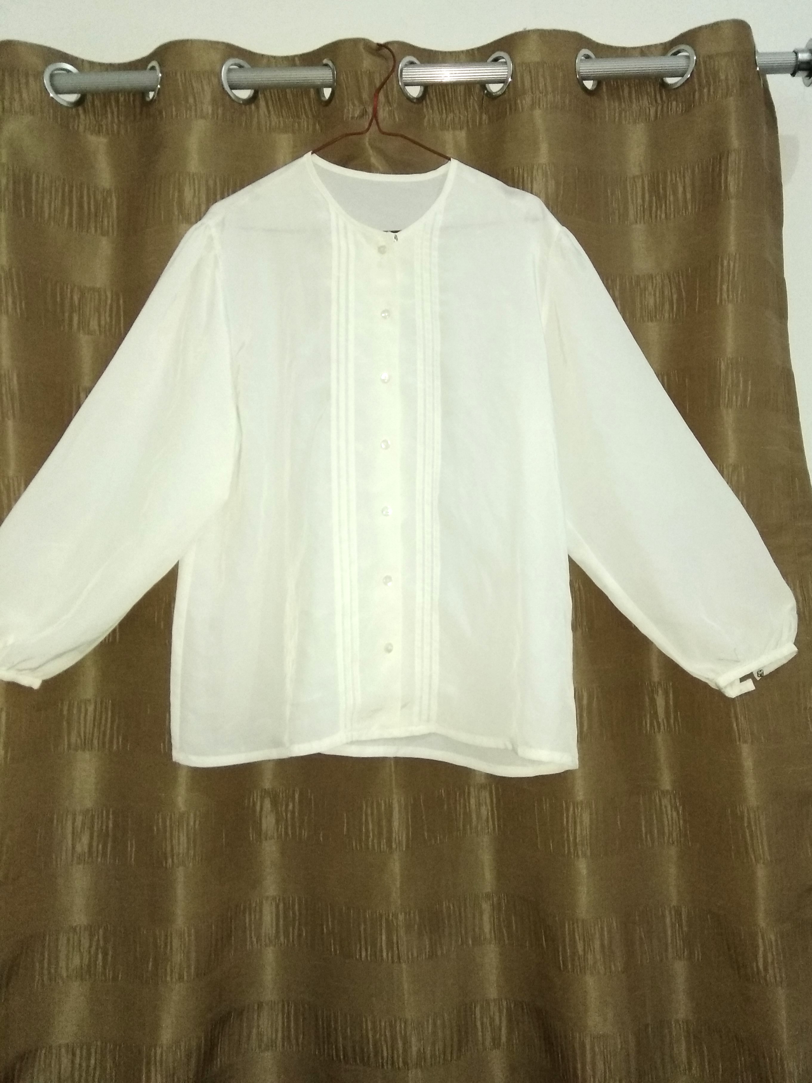 Blouse Putih Wanita Baju Kerja Wanita Baju Muslim Wanita Baju Lengan Panjang Fesyen Wanita Pakaian Wanita Atasan Di Carousell