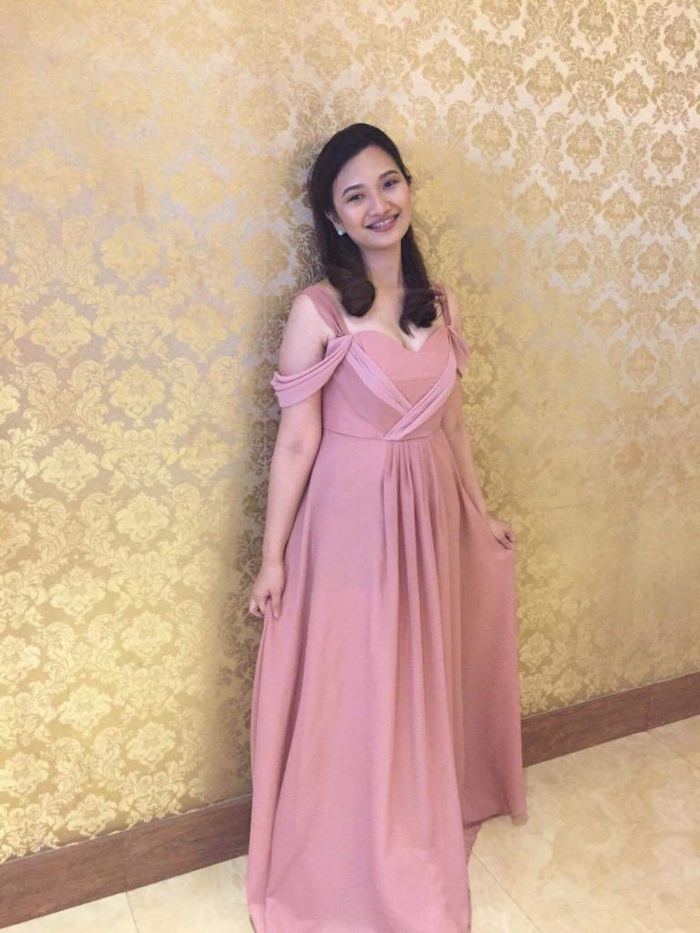 blush pink infinity gown