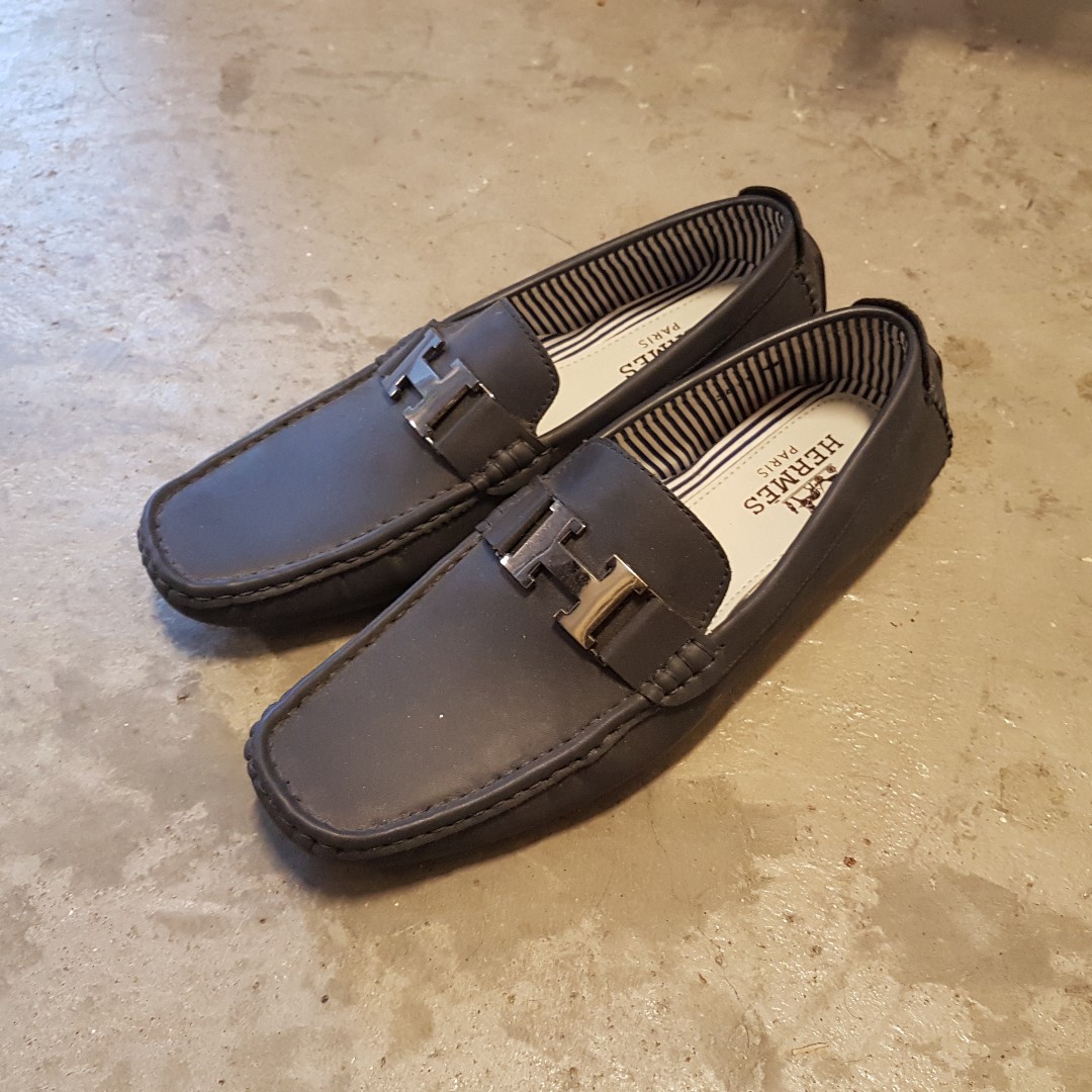 Dark Blue Hermes Boat Shoes