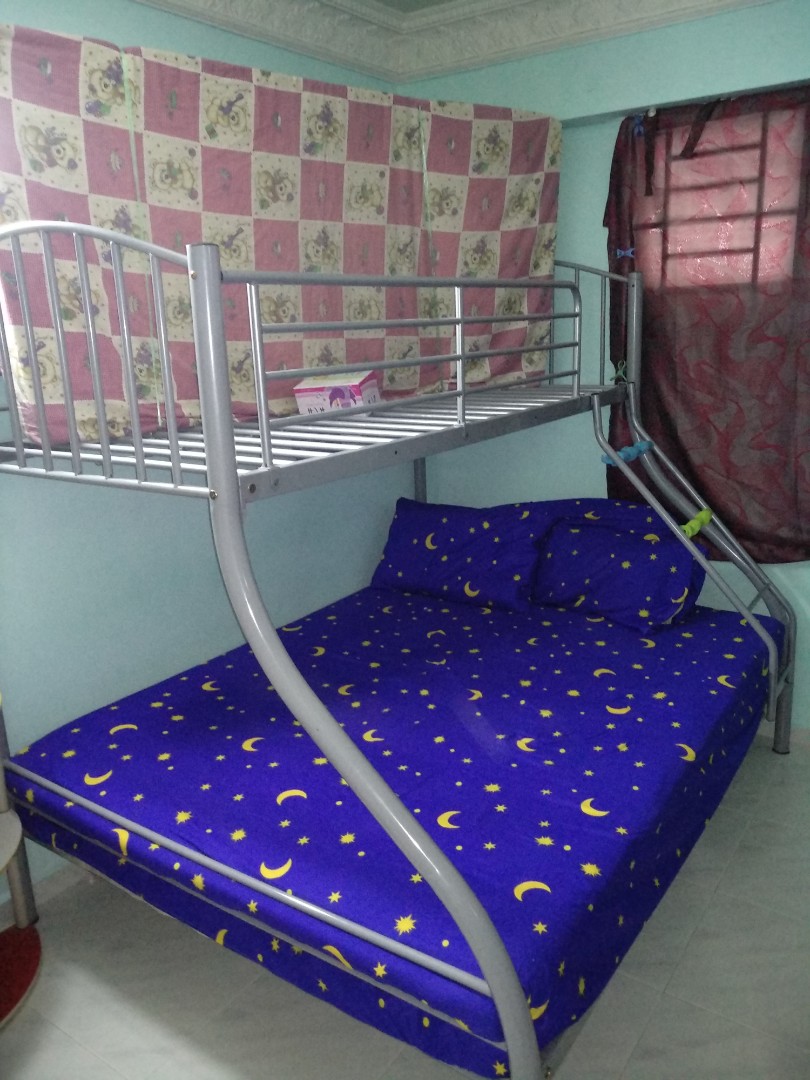 Double storey bed frame, Babies & Kids, Baby Nursery & Kids Furniture