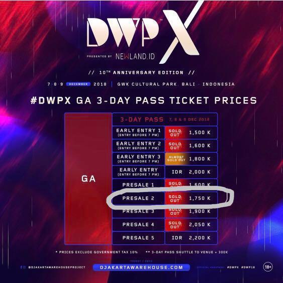 DWP X Ticket, Tickets & Vouchers, Event Tickets on Carousell