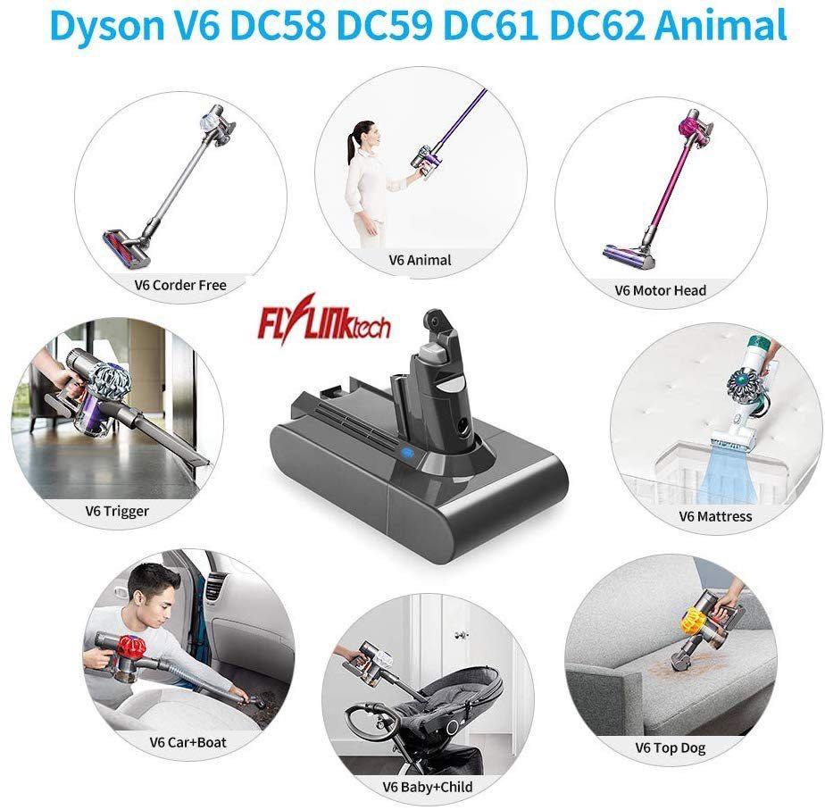 84 Flylinktech 20mah 47 52wh Dyson V6 21 6v Li Ion Replacement Battery For Dyson V6 Handheld Vacuum Cleaner Electronics Others On Carousell