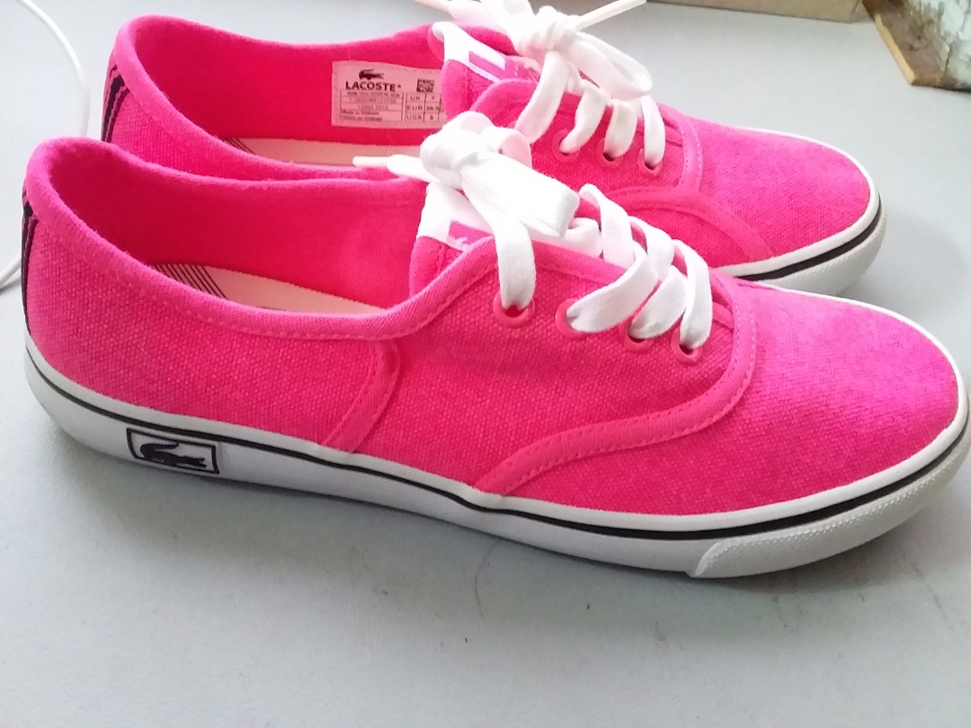 Lacoste Hot Pink Sneakers, Women's Fashion,