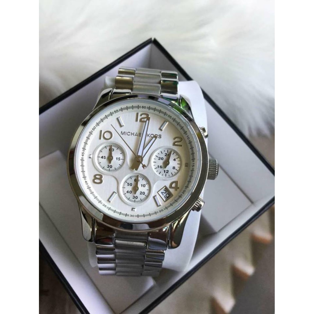 Michael Kors Runway Midsized Chronograph Silver Women s Watch