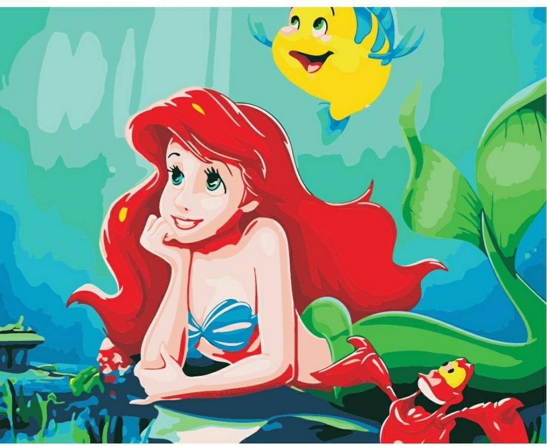 Po Diy Paint By Number Kit Little Mermaid Design Craft Art