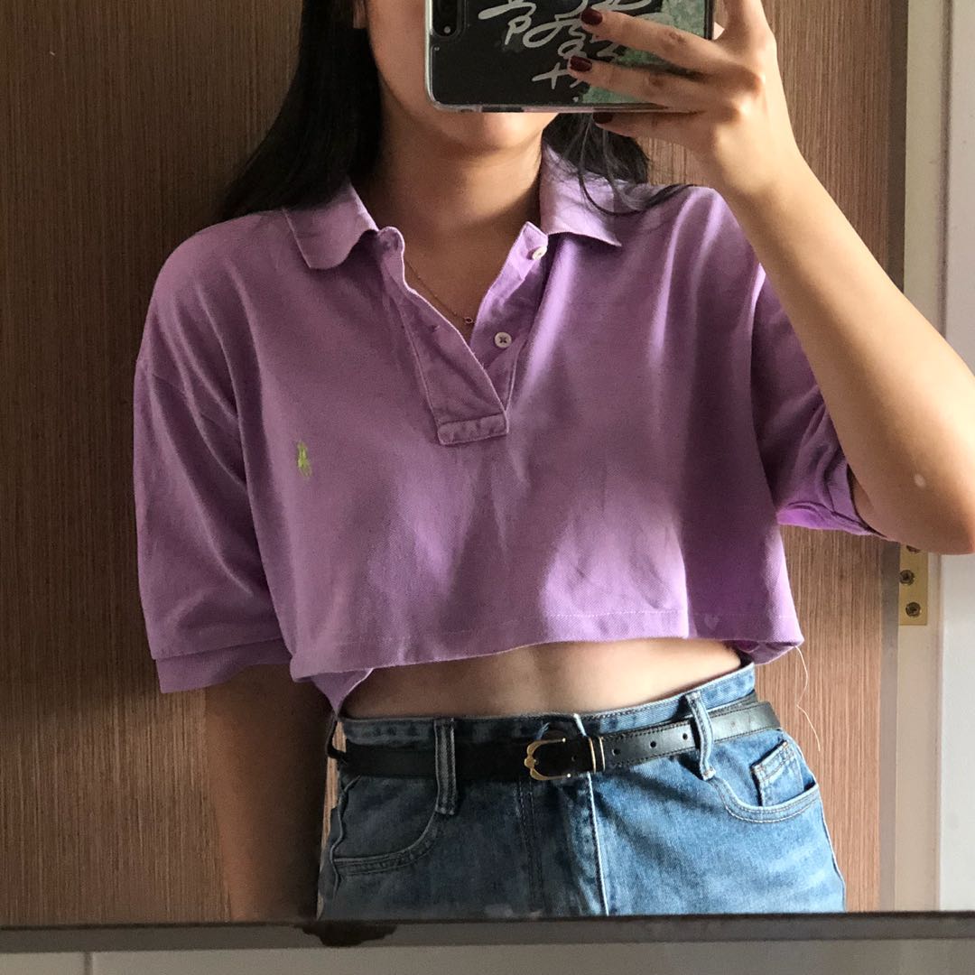 Polo Ralph Lauren Lilac crop top, Women's Fashion, Tops, Other Tops on  Carousell