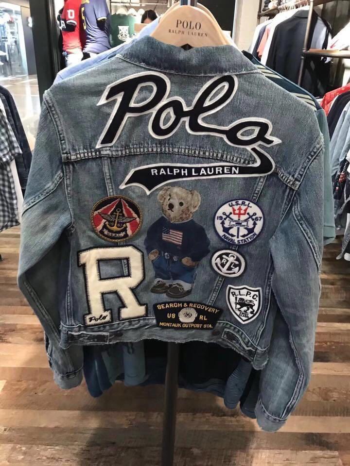 polo ralph lauren patchwork moto jacket