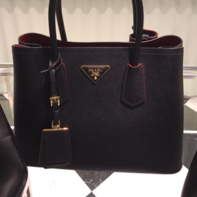 prada saffiano cuir double bag