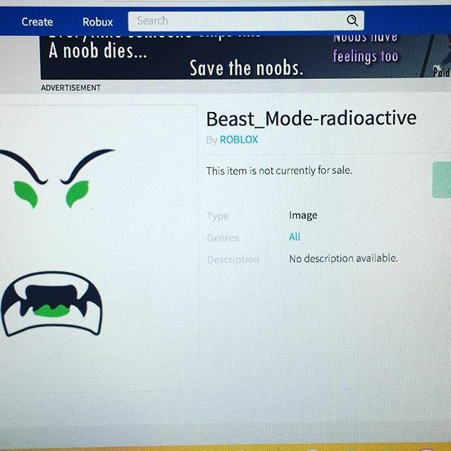 Roblox Radioactive Beast Mode Roblox Radioactive Beast Mode Limited U Toys Games Video