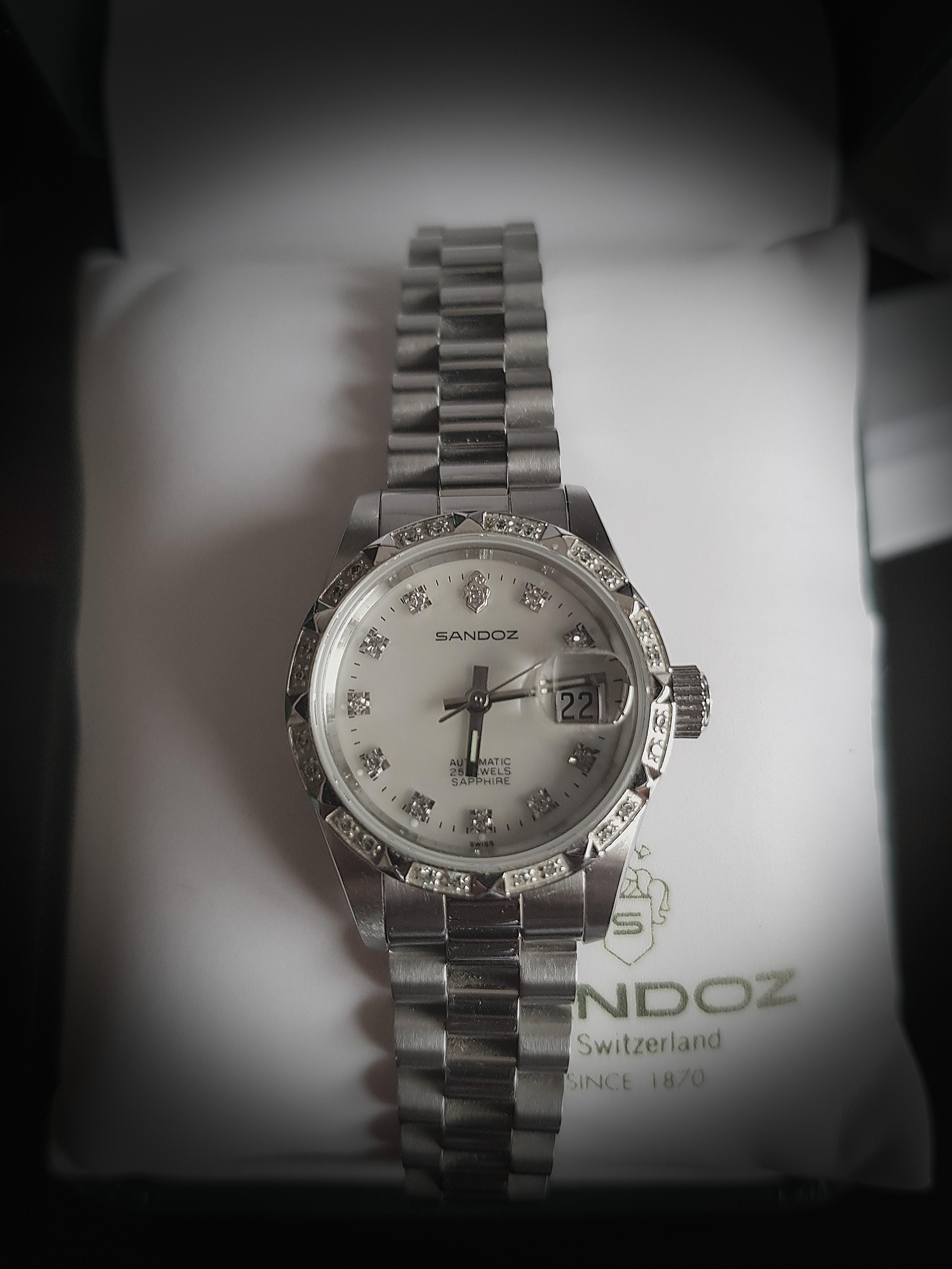 Sandoz automatic 2025 25 jewels sapphire