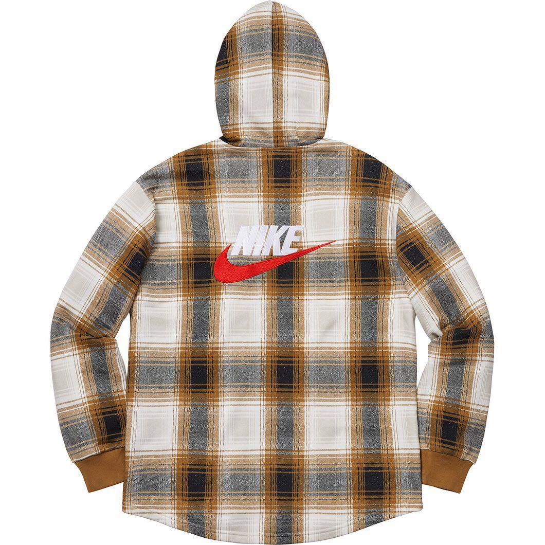 supreme x nike plaid hooded sweatshirt