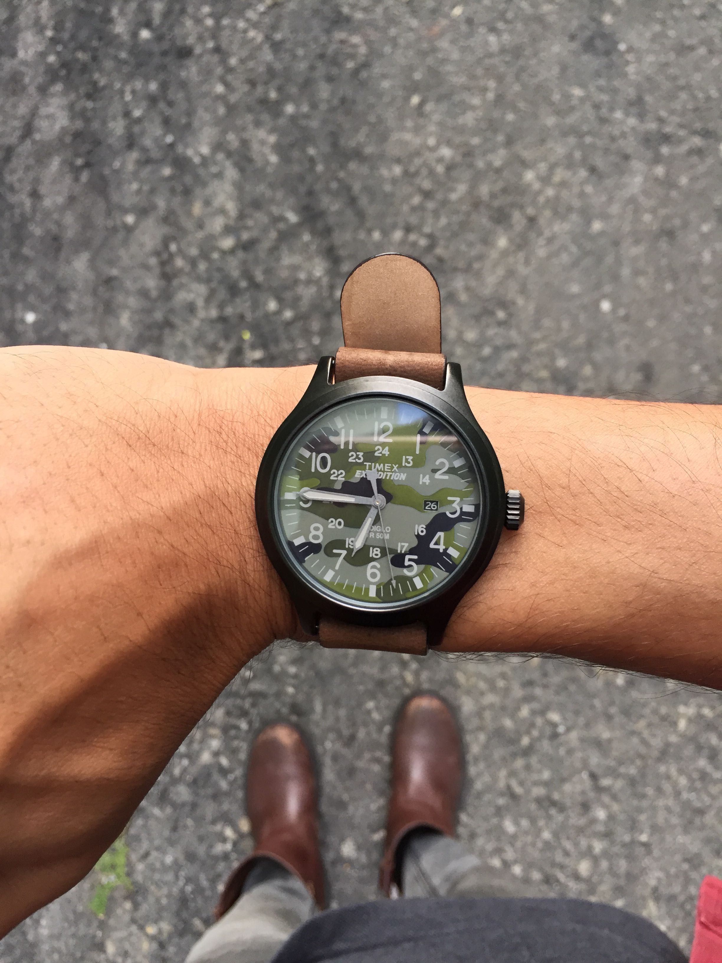 TIMEX Scout 43 Leather Strap Men s Fashion Watches Accessories