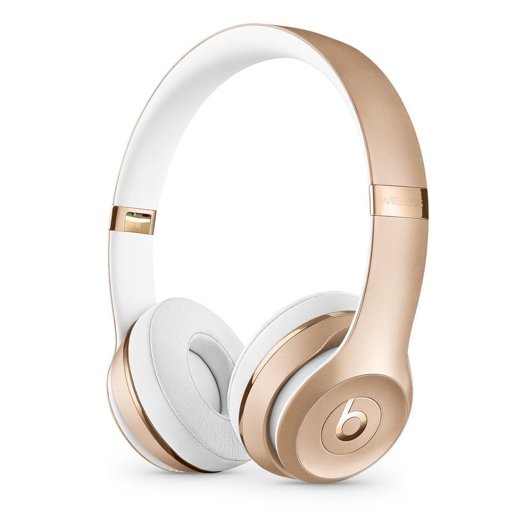 Beats Solo 3 wireless Headphone Gold Audio Headphones Headsets on Carousell
