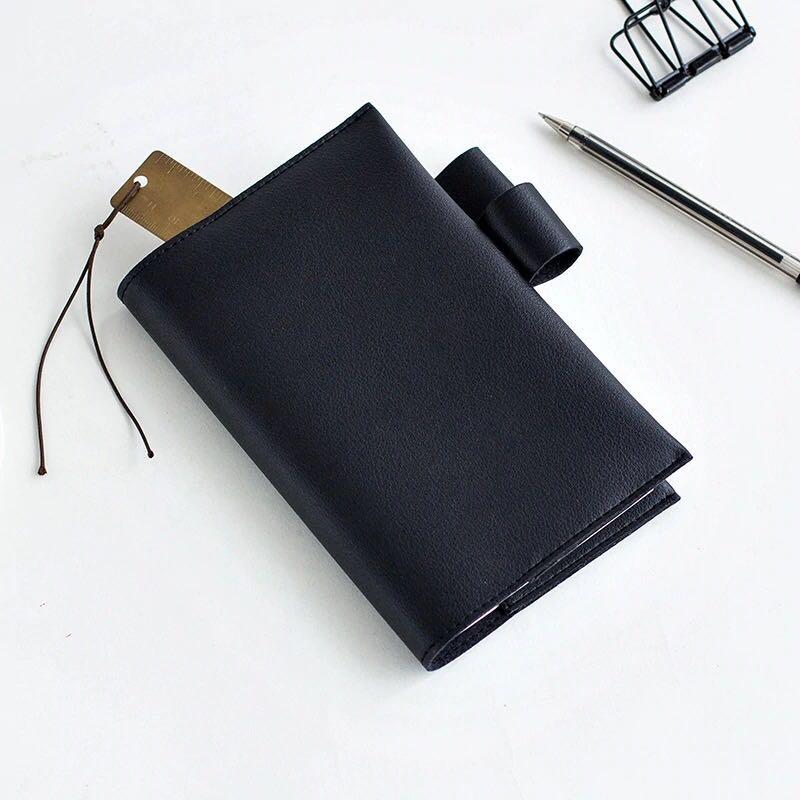 Black A6 Leather Notebook Cover Super Soft Books Stationery Stationery On Carousell