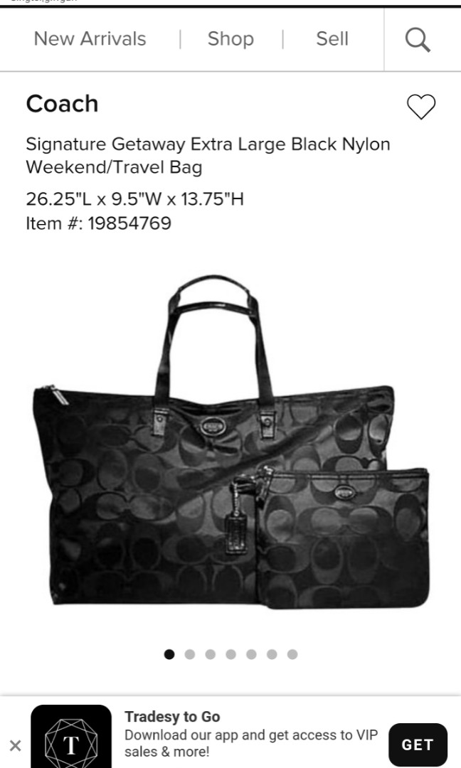 Coach nylon extra large weekend travel bag, Women's Fashion, Bags &  Wallets, Tote Bags on Carousell