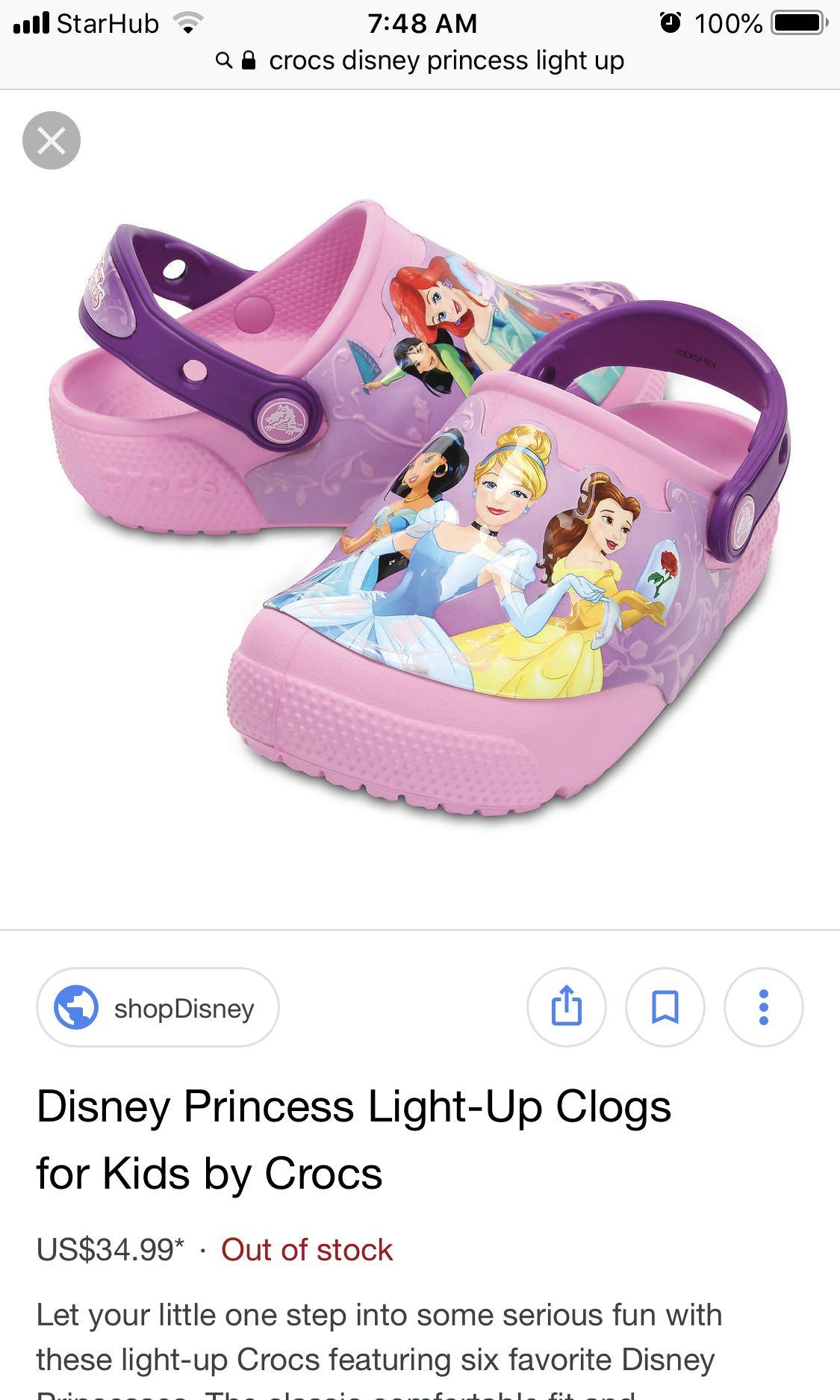 Crocs Disney Princess Light up Sandals 