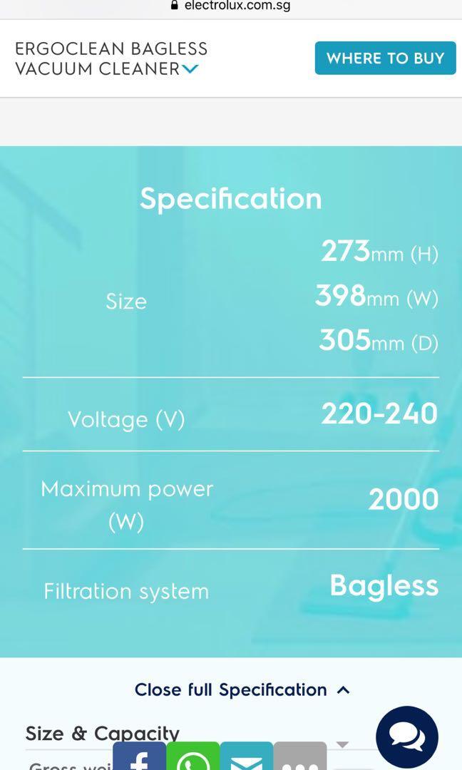 Electrolux Vacuum Cleaner, Home Appliances, Cleaning & Laundry on Carousell