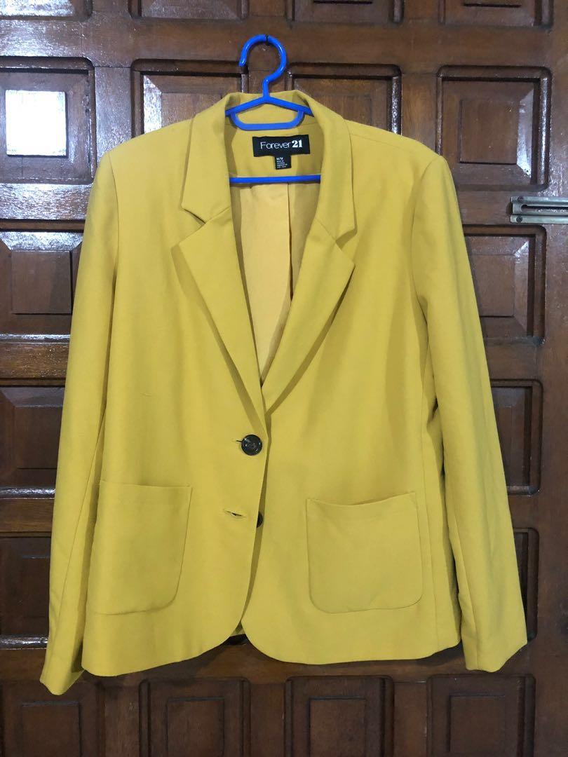 Yellow blazer forever 21 store