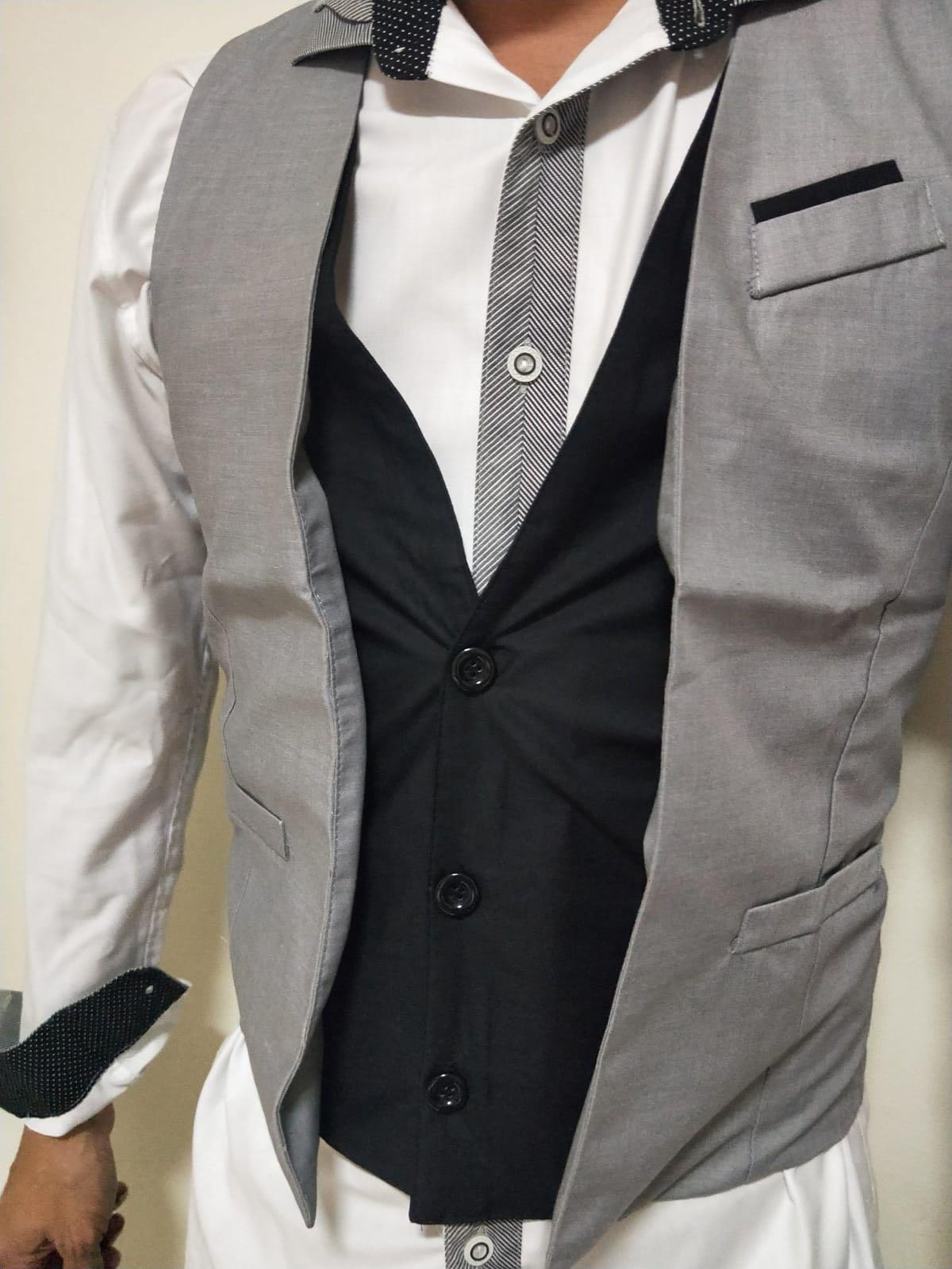 Grey Black Men\u0027s Vest Suit Spring Clothing, Men\u0027s Fashion