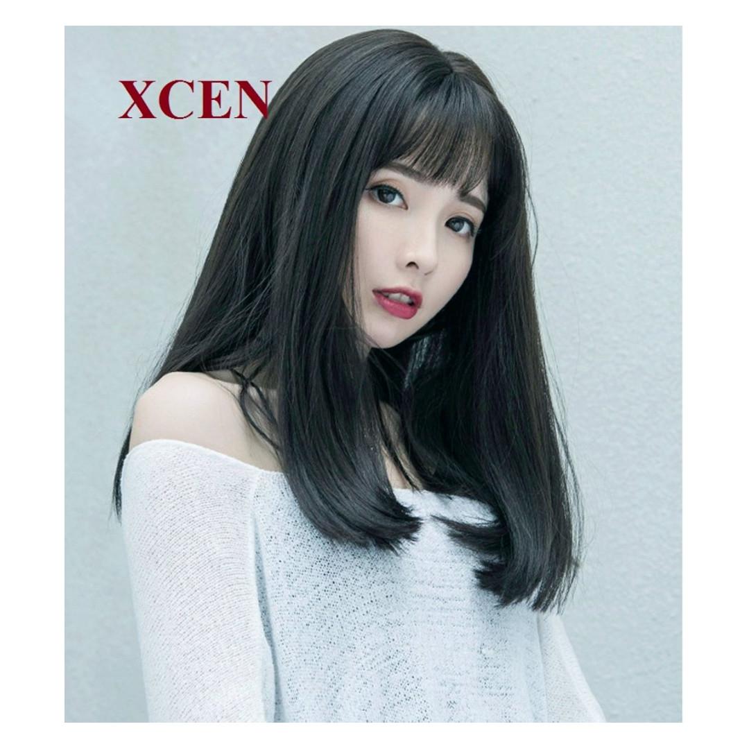 Hair Wig Rambut Palsu Korea Sedang Natural Natural Black Olshop