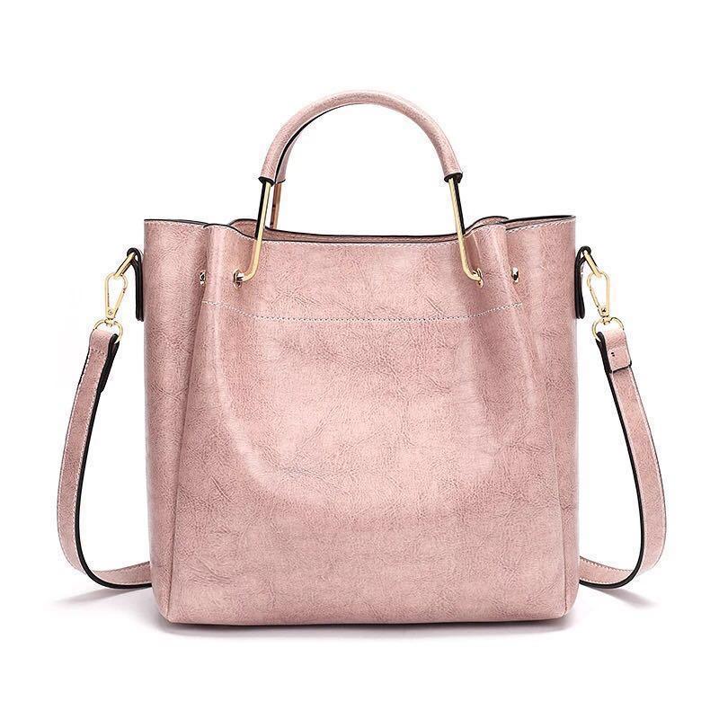Handbag Sling Hand Bag Pink Leather Tote Bucket Casual