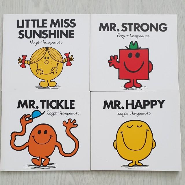 Happy Meal Mr Men Books Little Miss Sunshine Mr Strong Mr Tickle Mr Happy Books Stationery Children S Books On Carousell When her family goes out of town. happy meal mr men books little miss sunshine mr strong mr tickle mr happy