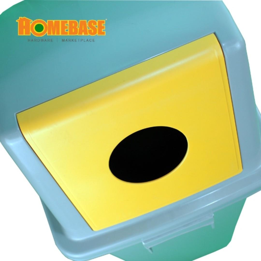 HOMEbase 58Litre Recycle Bin / Kitchen,Office Dustbin Bevel Hole