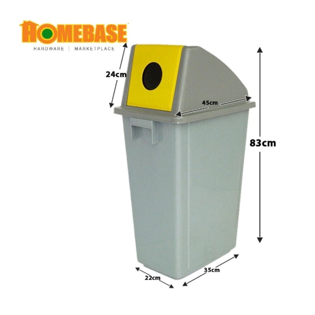 HOMEbase 58Litre Recycle Bin / Kitchen,Office Dustbin Bevel Hole