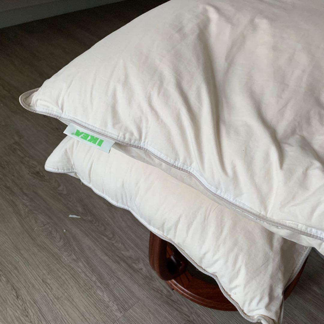 IKEA feather pillows Furniture Home Living Home Decor Cushions Throws on Carousell