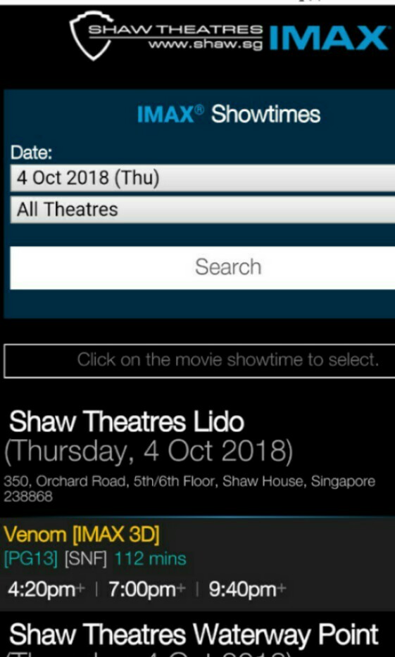 Imax 3d Venom Movie Entertainment Events Concerts On Carousell
