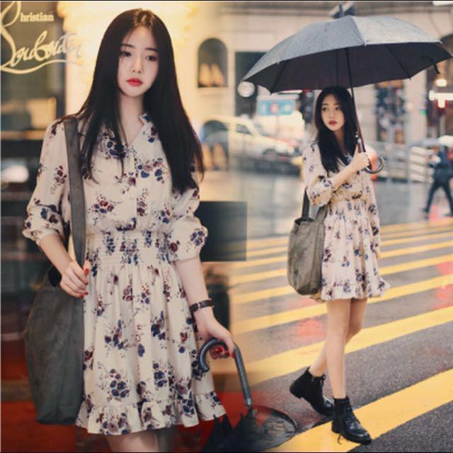 korean long sleeve dress