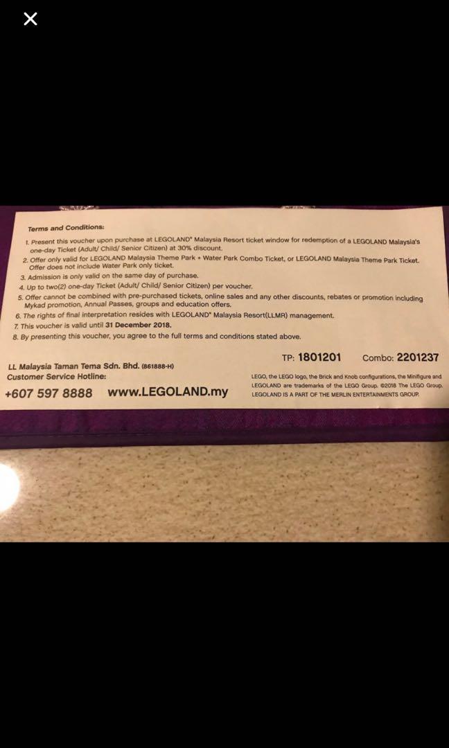 Legoland Discount Voucher, Tickets &amp; Vouchers, Local Attractions ...