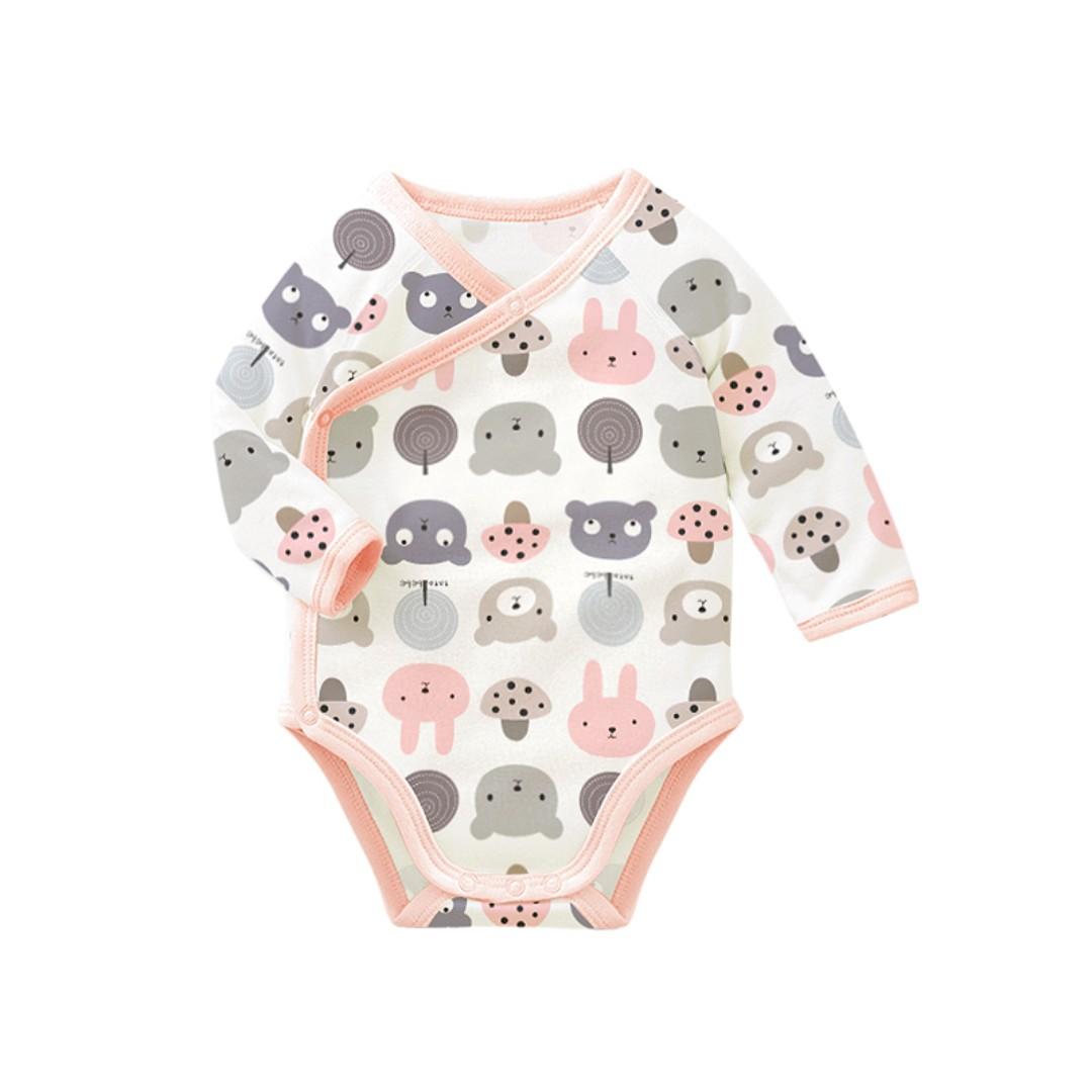 Long Sleeve Baby Romper Rabbits And Bears Pink Po Cute