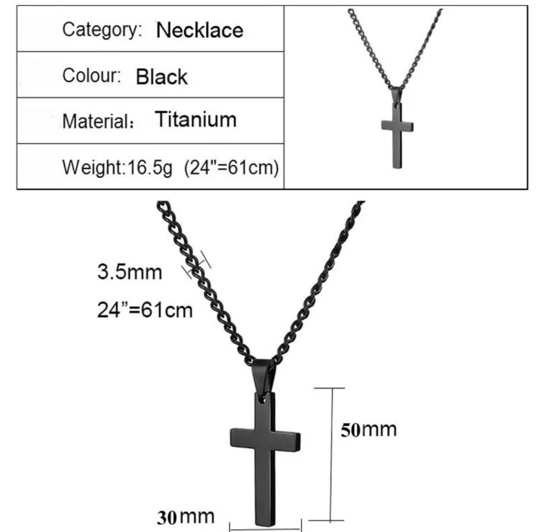 Mens cross necklace platinum cross necklace best gift for him baptism