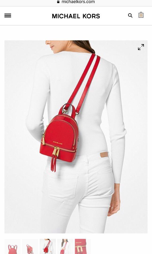Michael kors sales mini backpack red