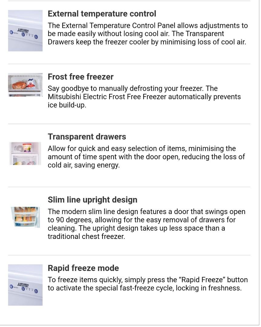 Mitsubishi Upright Freezer, TV & Home Appliances, Kitchen Appliances